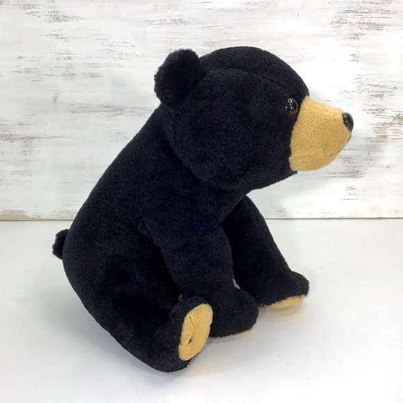 Anico Black Bear Plush 12” Stuffed Animal Toy Realistic Cuddly Soft Shimmery Fur - Picture 5 of 9